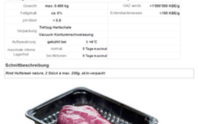 verkaufsfertige Kleinpackung Frischfleisch